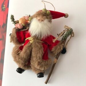 Vintage ceramic Santa Claus Christmas ornaments